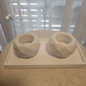 פמוטי טי־לייט גיאומטריים עם מגש